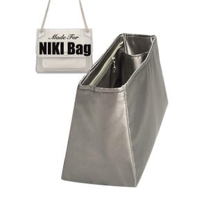 Passt (Niki Bag) Satin Seide Taschenorganizer, Einkaufen Large Medium Baby Übergroß, Angepasst, Reißverschlusstasche, Flaschenfach, Trapezform