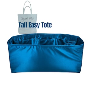 Organizador de bolsos de seda satinada (bolso alto con cierre de cremallera fácil), bolso tipo hobo clásico pequeño de cuero estructurado, inserto para monedero, bolsillo con cierre de cremallera, compartimento para botellas