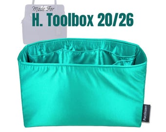 Fits (Toolbox Bag) Satin Silk Bag Organizer, 20 26 Small Medium Large, Insert of Customized Size, Zip Pocket, Bottle Compartment