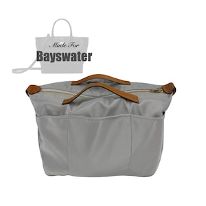 Fits (Bayswater Bag) Waterproof Nylon Tote Organizer, Mini Micro Zipped Small Soft North South, Water Bottle Holder (Zip Cover with Handle)