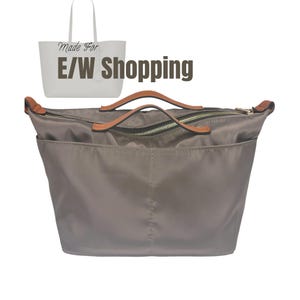 Fits (E/W Shopping Tote) Waterproof Nylon Bag Organizer, East West Tote in leather, Zip Pocket Bottle Holder (Style Zip Cover with Handle)