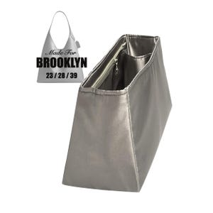 Passend für (Brooklyn Bag) Satin Seide Taschenorganizer, SCHULTERTASCHE 39 28 23, kundenspezifische Größe, Reißverschlusstasche, Flaschenfach, Trapezform