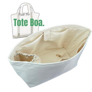 Fits (Tote Boa.) Waterproof Nylon Bag Organizer, Extra Large Medium Small Mini XL (Snap Button Pocket and Elastic Band Pocket)