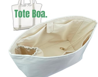 Fits (Tote Boa.) Waterproof Nylon Bag Organizer, Extra Large Medium Small Mini XL (Snap Button Pocket and Elastic Band Pocket)