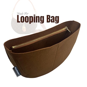 Se adapta a (Bolso con bucle M12939) Inserto de fieltro, bolsillo con cremallera, organizador de bolsos Crescent