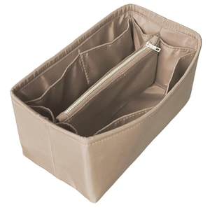 Fits (Neverfull) Waterproof Nylon Bag Organizer, Never Full GM MM Pm BB, Large Medium Small Tote Insert (Center Divider Zipper Pocket)