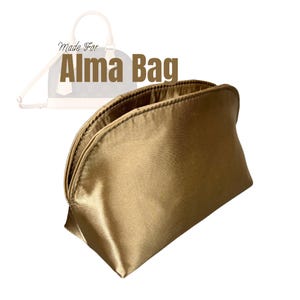 Passend für (Alma Bag) Satin Silk Bag Organizer, Gm MM PM BB Nano Large Medium Small, Geldbörse Einsatz, Reißverschlusstasche, Flasche Fach