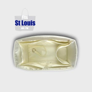 Fits (St Louis GM PM) Satin Silk Organizer, Anjou Artois Saint Claire Voie Large Medium Small Mini (Bottle Holder, Key Clip, Zipper Pocket)