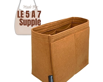 Fits (LE 5 A 7 Supple) Trapezoid Felt Insert with Key Chain Hook, Large Medium Small Baby Mini, Bag Organizer, Tapered Purse Organiser