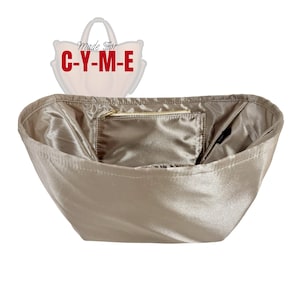 Fits (C Y M E Bag) Satin Silk Bag Organizer, Size Large Small Mini, Zip Pocket, Perfect Fit, Small Pouch Insert