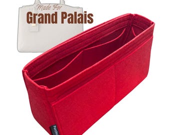 Fits (Grand Palais, Petit Palais) Trapezoid Felt Insert with Key Chain Hook, Large Medium Small Mini, Bag Organizer, Tapered Purse Organiser
