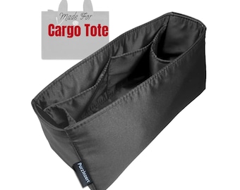 Fits (Cargo Tote) Satin Silk Bag Organizer, Mini Small Medium Large 26cm 34cm, Customized Size, Zip Pocket, Bottle Compartment