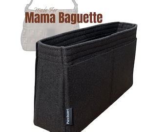 Fits (Mama Baguette) Trapezoid Felt Insert with Key Chain Hook, Bag Organizer, Tapered Purse Organiser