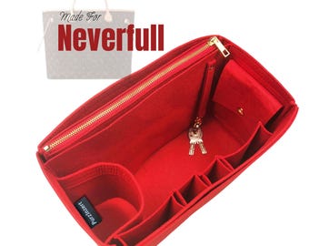 Passar (Neverfull tygväska) Filtinsats, Avtagbar blixtlåsficka Nyckelkrok Flaskhållare, Väskorganisatör, GM MM PM Special