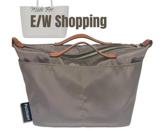 Adatto per (borsa shopping E/W) Organizer per borsa in nylon impermeabile, borsa East West in pelle, portabottiglie con tasca con cerniera (copertura con cerniera e manico)