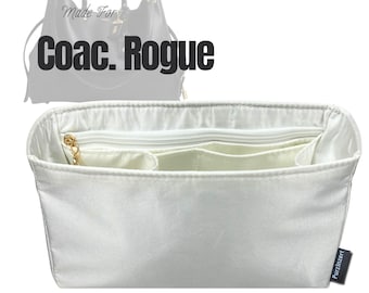 Fits (Rogue Bag) Satin Silk Bag Organizer, 20 25 30 39 36 20 40 31 Top Handle, Insert of Customized Size, Zip Pocket, Bottle Compartment