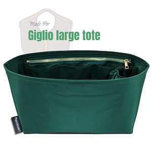 Fits (Giglio large tote) Waterproof Nylon Bag Organizer, Original L M S XL Large Medium Small (Snap Button Pocket and Elastic Band Pocket)