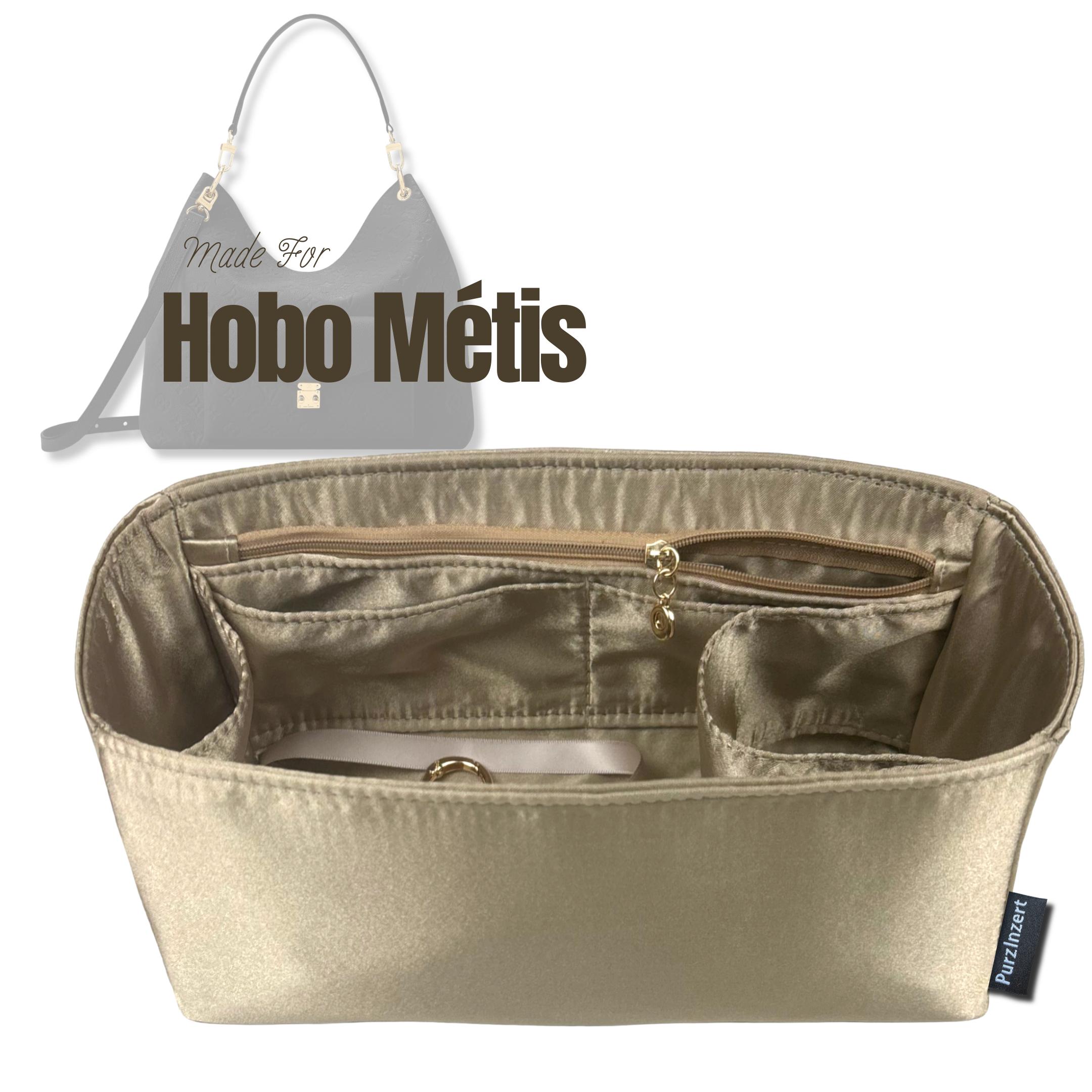 Fits (Metis Hobo Bag) Satin Silk Bag Organizer, Tote Hobo Insert of Customized Size, Zip Pocket, Bottle Compartment