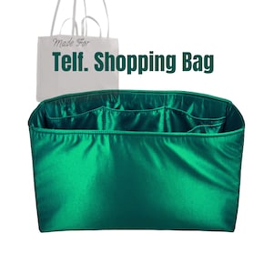 Passend für (Telf. Einkaufstasche) Satin Seide Taschenorganizer, klein, mittelgroß, Shmedium, kundenspezifische Größe, Reißverschlusstasche, Flaschenfach