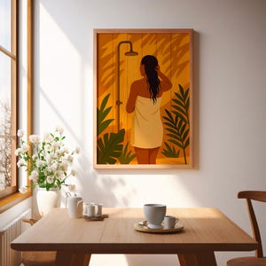 Japandi Bathroom Art | Minimalist Wall Decor | After the Swim Print | Digital Download Art | Zen Bathroom Decor
