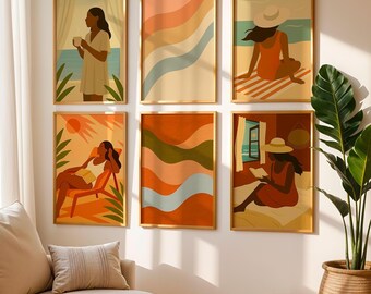 Japandi Art Prints Set: Morning Rituals, Slow Living (Digital Download)