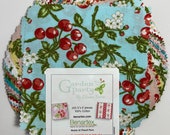 Garden Party.Charm Pack.Eleanor Burns.Benartex.42 5 x 5 Square.Pre-Cut Fabric.Vintage Floral Prints.Bright Pastel Prints.Cherries