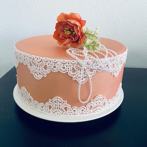 2 Sugar Lace Cake Border | Sugar Lace Applique | Edible Lace | Cake Lace | Sugar Lace