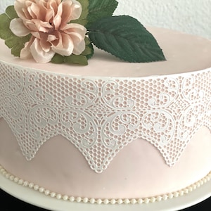 2 Sugar Lace Cake Border | Sugar Lace Applique | Edible Lace | Cake Lace | Sugar Lace