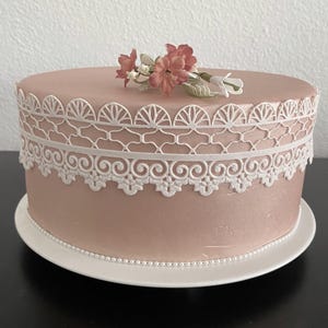 2 Sugar Lace Cake Border |Sugar Lace | Edible Lace | Cake Lace |