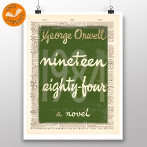 George Orwell - 1984 First Edition Cover - Vintage Dictionary Page Print