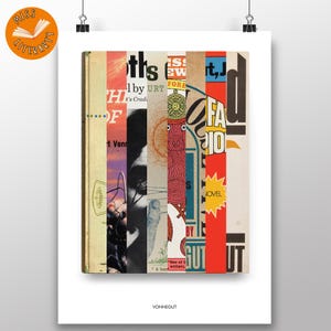 Kurt Vonnegut - Primeira Edição - Impressão de Capas - Pôster Literário Abstrato