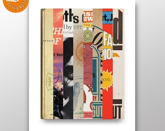 Kurt Vonnegut - First Edition Covers Print - Abstract Literary Poster