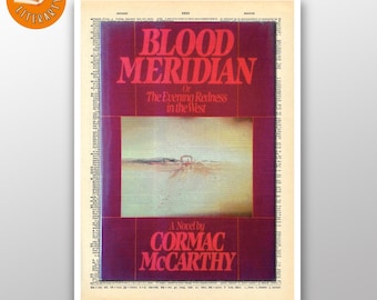 Blood Meridian - First Edition Cover  - Vintage Dictionary Page Print - Cormac McCarthy