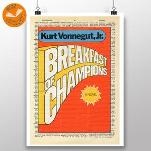 Breakfast of Champions - Capa da primeira edição - Impressão da página do dicionário vintage - Kurt Vonnegut