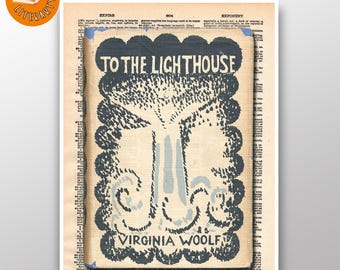 To the Lighthouse - First Edition Cover - Vintage Dictionary Page Print - Virginia Woolf