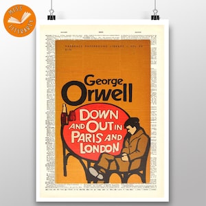 George Orwell 'Down and Out' First Edition Cover - Vintage Dictionary Art Print