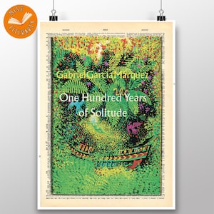 One Hundred Years of Solitude - 1st Edition Cover - Vintage Dictionary Page Print - Gabriel García Márquez