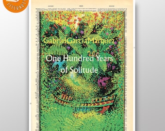 Cien años de soledad - Portada 1.ª edición - Impresión de página de diccionario vintage - Gabriel García Márquez