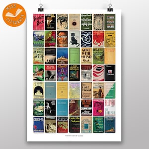 Libros del siglo XX - Las mejores novelas del siglo - Regalo para amantes de los libros - Póster - Arte