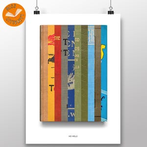 HG Wells - Primeira edição Capas Impressão - Pôster Literário Abstrato