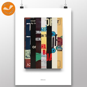 Jack Kerouac - Spliced Front Covers Print - Abstract Literary Poster