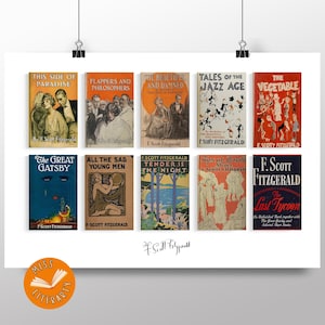 F Scott Fitzgerald - Collected Books Print - First Edition Covers