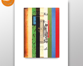 Franz Kafka - Impresión de portadas empalmadas - Póster literario abstracto