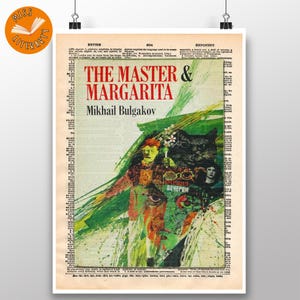 El maestro y Margarita - Portada de la 1.ª edición - Impresión de página de diccionario vintage - Mijail Bulgákov