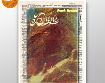 Dune - First Edition Cover  - Vintage Dictionary Page Print - Frank Herbert