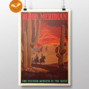 Meridiano de sangre - Póster de viaje vintage - Cormac McCarthy - Regalo literario