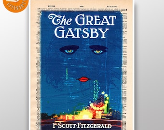 The Great Gatsby - omslag eerste editie - vintage woordenlijstpagina afdrukken - F. Scott Fitzgerald