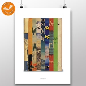 John Steinbeck - First Edition Covers Print - Abstract Literary Poster