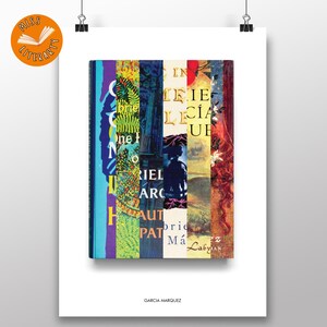 Gabriel Garcia Marquez - Spliced Bibliography Print - Abstract Literary Gift