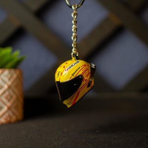 Handmade Lewis Hamilton 2025 Helmet Mini Keychain: F1 Fan Gift or Biker Gift
